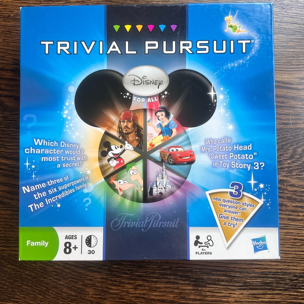 Trivial Pursuit Disney for All Edition Board Game Like new condition